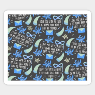 i love you with so much of my heart that none is left to protest - much ado about nothing pattern Sticker
